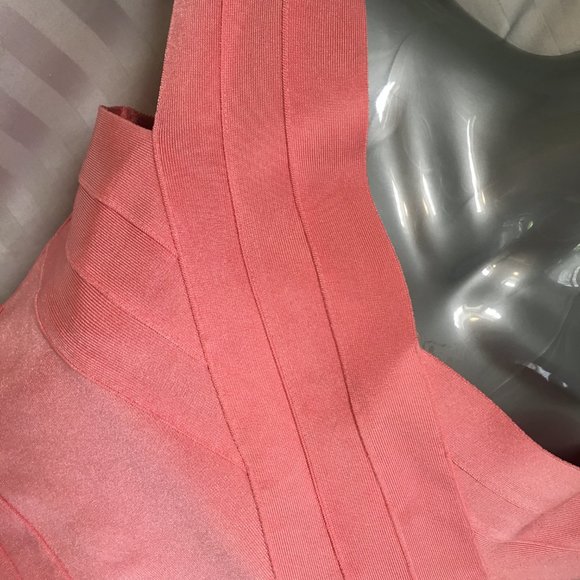 YaYa & Co Formal Coral Pink Top Strapless Grad Prom Zipper Sz Med Fitted Stretch - Picture 6 of 14